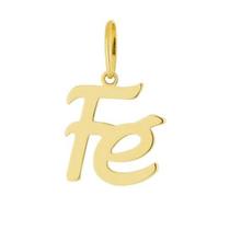 Pingente FE ouro 18 kilates oco 20 mm 2 Gramas Maciço Pingente FE ouro 18 kilates oco 20 mm 2 Gramas Maciço