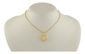 Pingente Feminino Coração Vazado Ouro 18k 750 Lançamento