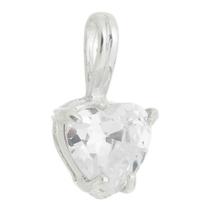 Pingente Feminino De Prata 950 Coração Pedra Zircônia Casual