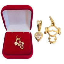 Pingente Feminino Filha Ponto de Luz Mães Folheada a Ouro 18k Semijoia Pingente Feminino Filha Ponto de Luz Mães Folheada a Ouro 18k Semijoia