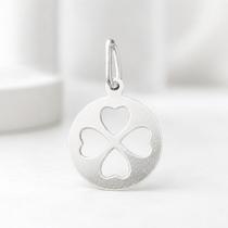 Pingente Feminino Medalha Trevo Sorte de Prata 925 Original Pingente Feminino Medalha Trevo Sorte de Prata 925 Original