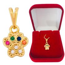 Pingente Feminino Patinha Pet Dog e Cat Banhado a Ouro 18 k Pingente Feminino Patinha Pet Dog e Cat Banhado a Ouro 18 k