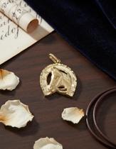 Pingente Ferradura Cavalo 1.7 Ouro 18k Belíssimo Acabamento Dourado
