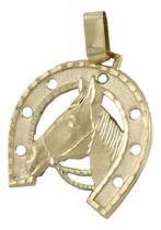 Pingente Ferradura Cavalo 3.6 Ouro 18k Belíssimo Acabamento Cor:Dourado