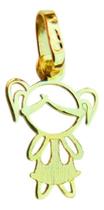 Pingente Filha Ouro18k Pequena Delicada Detalhe Fosco Pingente Filha Ouro18k Pequena Delicada Detalhe Fosco