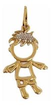Pingente Filho Menino Em Ouro 18k Duas Cores