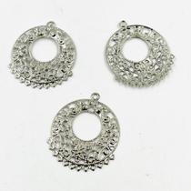 Pingente Filigrana 42x30mm 20pçs Metal Niquel Artesanato 36g Pingente Filigrana 42x30mm 20pçs Metal Niquel Artesanato 36g