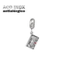 Pingente Fita Cassete em Aço Inox Antialérgico Pulseiras Berloque