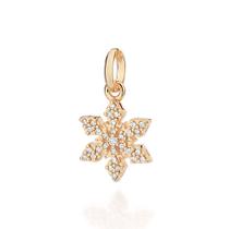 Pingente Floco De Neve Banhado Ouro Zircônia Rommanel 542932 Pingente Floco De Neve Banhado Ouro Zircônia Rommanel 542932