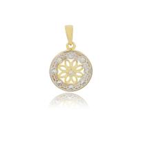 Pingente flor com micro zircônia