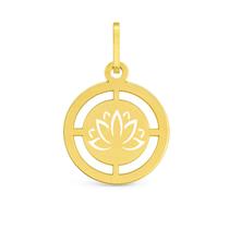Pingente Flor de Lótus Ouro 18k Joia Feminina Yoga Meditação Espiritual Luxo Presente