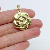 Pingente Flor Feminino Pequeno Banhado A Ouro