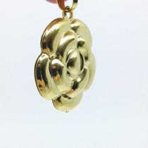 Pingente Flor Feminino Pequeno Folheado A Ouro