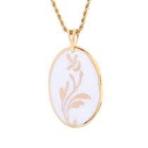 Pingente Florzinha em porcelana pintada à mão com ouro Pingente Florzinha em porcelana pintada à mão com ouro