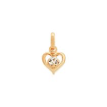 Pingente folheado a ouro coração BRANCO 540751 Rommanel