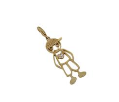 Pingente folheado a ouro menino de boné