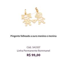 Pingente folheado a ouro menino e menina