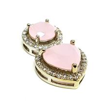Pingente Folheado a Rhodium Com Duas Pedras Rosas Pingente Folheado a Rhodium Com Duas Pedras Rosas