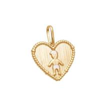 Pingente Folheado Coração Sem Var Com Menino Ródio Pingente Folheado Coração Sem Var Com Menino Ródio