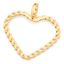 Pingente Formato Coração Trabalhado Com Ar 542474