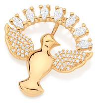 Pingente Formato Espírito Santo Cravejado P 542469