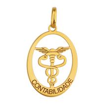 Pingente Formatura Contabilidade em Ouro 18k