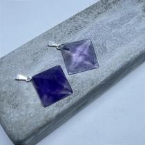 Pingente geométrico ametista - conexão em prata 950