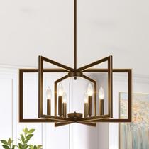 Pingente geométrico Chandelier Lynnoland 25" 6 castanho claro Pingente geométrico Chandelier Lynnoland 25" 6 castanho claro