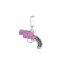 Pingente Glam Flare Gun Cravejado 15 mm Prata Polida Pingente Glam Flare Gun Cravejado 15 mm Prata Polida