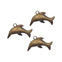 Pingente Golfinho 33x14mm Ouro Velho 50pçs 150g Artesanato