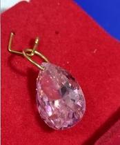 Pingente Gota 10 mm Ouro 18 Kilates Pedra Zircônia