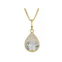 Pingente Gota 6mm De Ouro 18k 750 Com Pedra Zircônia Pingente Gota 6mm De Ouro 18k 750 Com Pedra Zircônia
