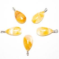 Pingente Gota de Pedra Hematoide Amarelo Natural com Pino em Prata 950 - Atacado Pingente Gota de Pedra Hematoide Amarelo Natural com Pino em Prata 950 - Atacado