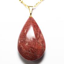 Pingente Gota de Quartzo Vermelho Natural com Montagem Dourada - Atacado Pingente Gota de Quartzo Vermelho Natural com Montagem Dourada - Atacado