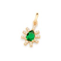 Pingente gota folheado a ouro VERDE 542366 Rommanel Pingente gota folheado a ouro VERDE 542366 Rommanel