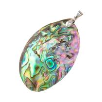Pingente Grande De Concha De Abalone Natural De Água Doce 28x40mm, Forma Irregular, Acessório Para
