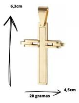 Pingente Grande De Cruz Crucifixo Folheado Variados D19