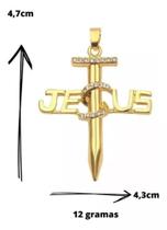 Pingente Grande De Cruz Crucifixo Folheado Variados D19