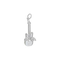 Pingente Guitarra Com Asa De Anjo Prata 925 Kl