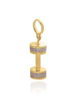 Pingente Halter Halteres Maciço Em Ouro 18k Berloque Fitness Pingente Halter Halteres Maciço Em Ouro 18k Berloque Fitness