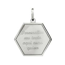 Pingente Hexágono Coleção Personalizável em Prata 925 Pingente Hexágono Coleção Personalizável em Prata 925