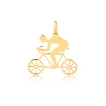 Pingente Homem Ciclista, Em Ouro Amarelo 18K Pingente Homem Ciclista, Em Ouro Amarelo 18K