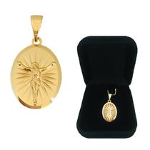 Pingente Imagem Jesus Cristo Religioso Masculino Semijoia Folheada a Ouro 18k