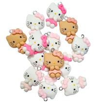 Pingente infantil Gatinha monte pulseiras colar brincos de miçangas bijuterias divertidas 20 uni