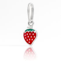 Pingente Infantil Para Colar Corrente Prata Pura 925 Morango Pingente Infantil Para Colar Corrente Prata Pura 925 Morango