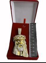 Pingente jesus 3d cravejado - banhado a ouro 18k Pingente jesus 3d cravejado - banhado a ouro 18k