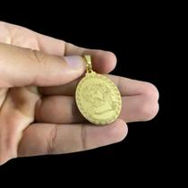 Pingente Jesus Cristo Old School Oval m - Banhado a Ouro 18k Pingente Jesus Cristo Old School Oval m - Banhado a Ouro 18k