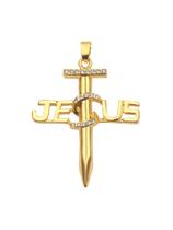 Pingente Jesus Crucifixo Cruz Banhada A Ouro R:1026