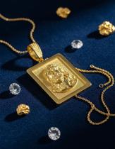 Pingente Jesus Quadrado - Banhado a ouro 18k