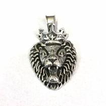 Pingente Leão Rei Coroa Grande Em Prata 20105